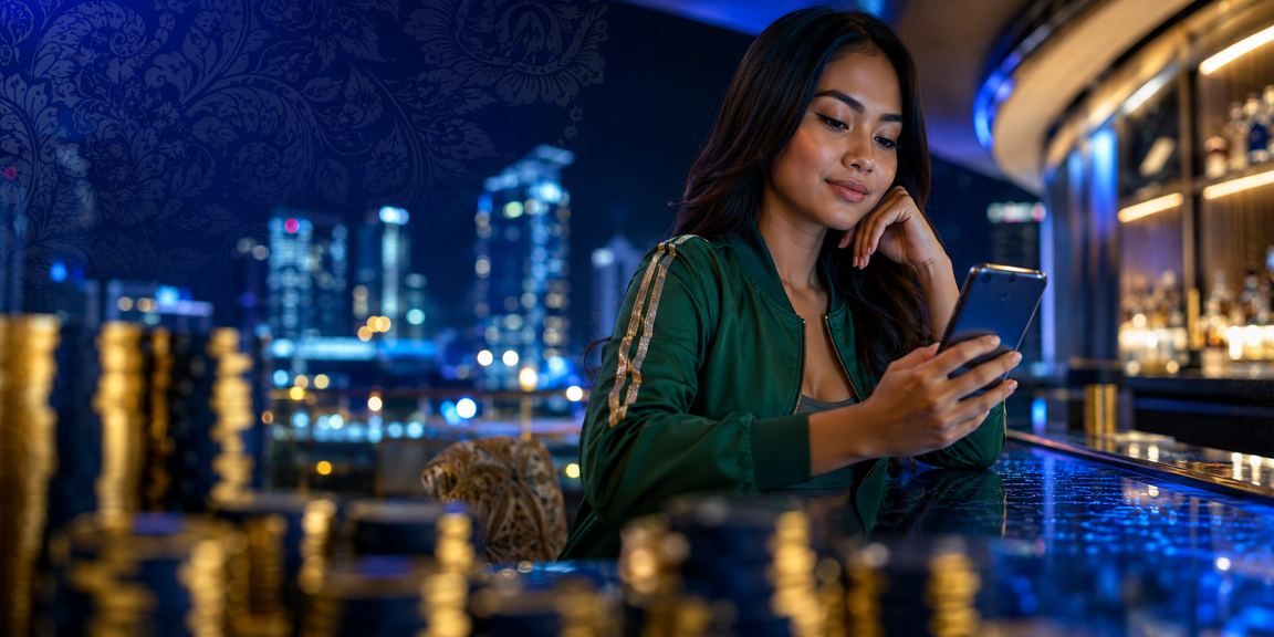 Pemain menikmati taruhan di jayajp via perangkat mobile di kafe