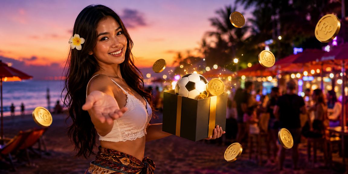 Ilustrasi pengguna bermain taruhan sepak bola di pantai